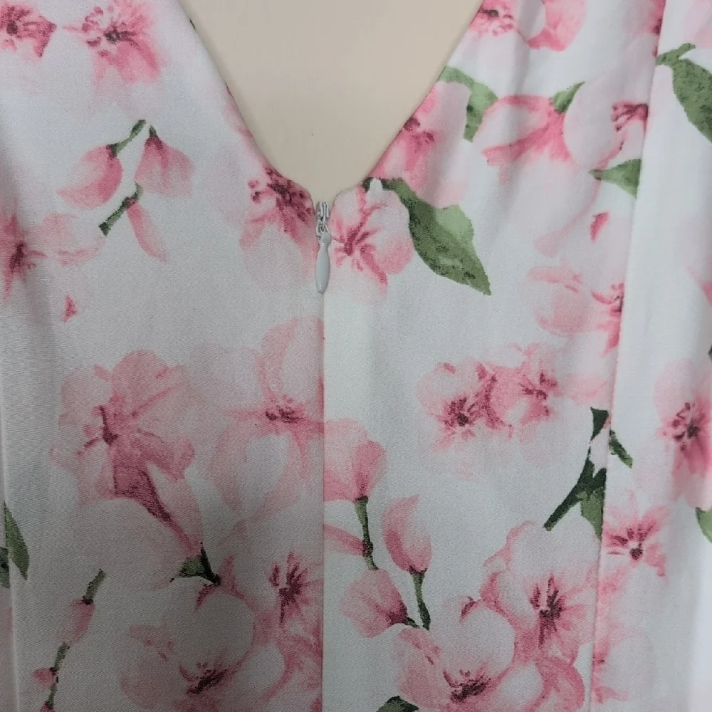Ralph Lauren Sleeveless Floral Pink/White A-Line Dress, Size 8 - Picture 8 of 8